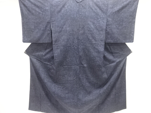 JAPANESE KIMONO / SILK / YUKI TSUMUGI / WOVEN SHIKISHI & FLOWERS / INTANGIBLE CULTURAL HERITAGE